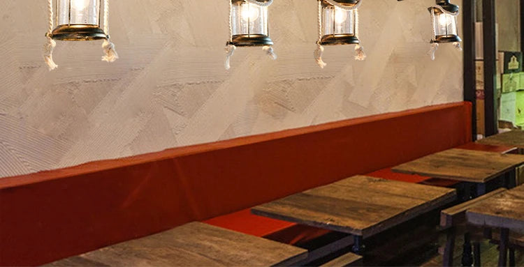 American Light Design Vintage Chandelier Retro Cafe Bar Restaurant Wooden Loft Pendant Lamp Gear Industrial Hanging Glass Light