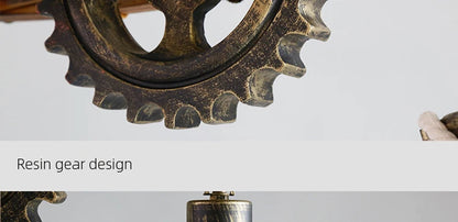 American Light Design Vintage Chandelier Retro Cafe Bar Restaurant Wooden Loft Pendant Lamp Gear Industrial Hanging Glass Light