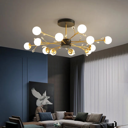 Postmodern gold modern chandelier luxury lustres de cristal living room lamp simple bedroom atmosphere Nordic dinning chandelier