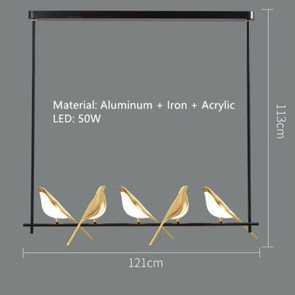 Nomi Chandelier birds chandelier Restaurant kitchen postmodern Decoration lustre design Creative golden animal pendent lamp