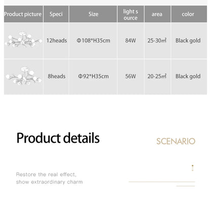 Postmodern gold modern chandelier luxury lustres de cristal living room lamp simple bedroom atmosphere Nordic dinning chandelier