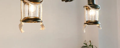 American Light Design Vintage Chandelier Retro Cafe Bar Restaurant Wooden Loft Pendant Lamp Gear Industrial Hanging Glass Light