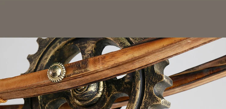 American Light Design Vintage Chandelier Retro Cafe Bar Restaurant Wooden Loft Pendant Lamp Gear Industrial Hanging Glass Light