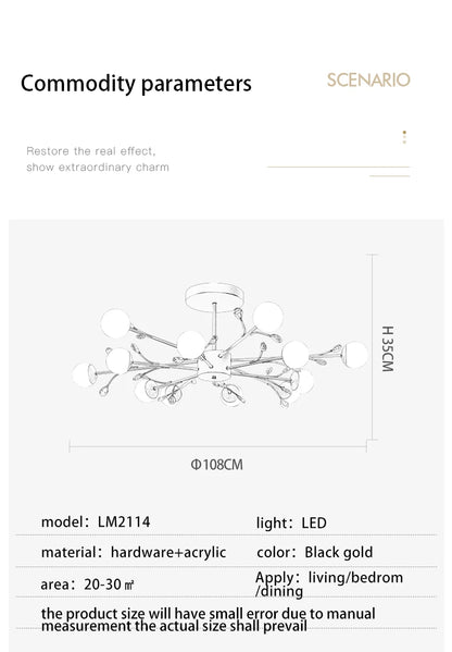 Postmodern gold modern chandelier luxury lustres de cristal living room lamp simple bedroom atmosphere Nordic dinning chandelier