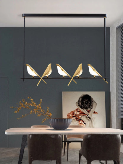 Nomi Chandelier birds chandelier Restaurant kitchen postmodern Decoration lustre design Creative golden animal pendent lamp