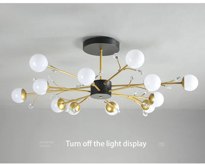 Postmodern gold modern chandelier luxury lustres de cristal living room lamp simple bedroom atmosphere Nordic dinning chandelier