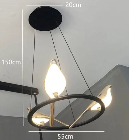 Nomi Chandelier birds chandelier Restaurant kitchen postmodern Decoration lustre design Creative golden animal pendent lamp