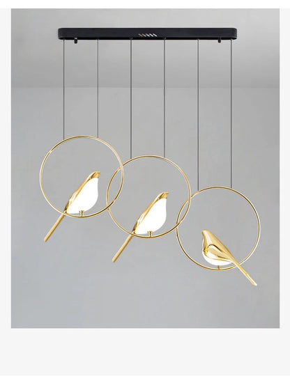 Nomi Chandelier birds chandelier Restaurant kitchen postmodern Decoration lustre design Creative golden animal pendent lamp