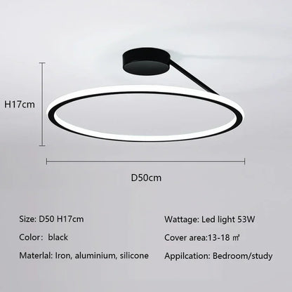 Modern Simple Circle Led Chandelier for Living Dining Room Kitchen Food Tables Bedroom Pendant Lights Home Decor Light Fixture