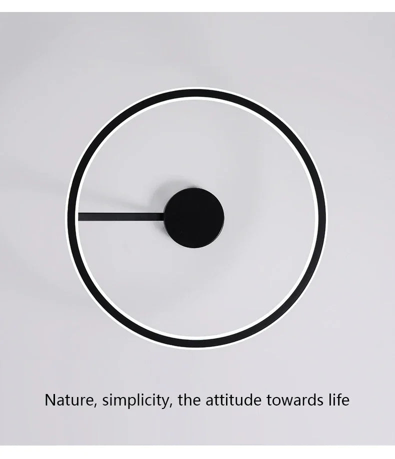 Modern Simple Circle Led Chandelier for Living Dining Room Kitchen Food Tables Bedroom Pendant Lights Home Decor Light Fixture