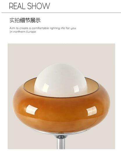 Medieval Bauhaus Floor Lamp American Retro Warm Egg Tart Floor Lights Nordic Bedroom Bedside Standing Lamps for Living Room