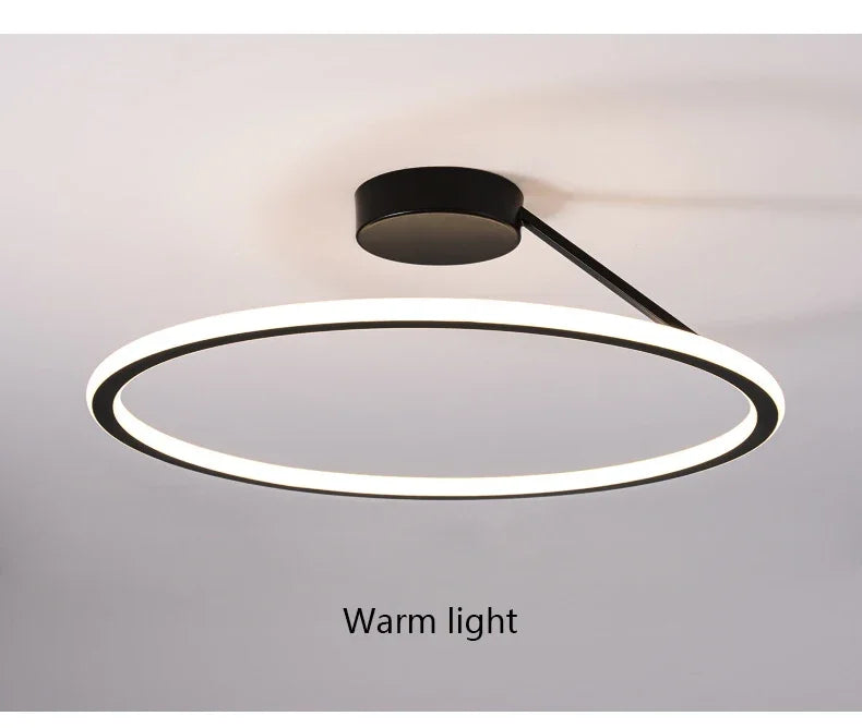 Modern Simple Circle Led Chandelier for Living Dining Room Kitchen Food Tables Bedroom Pendant Lights Home Decor Light Fixture