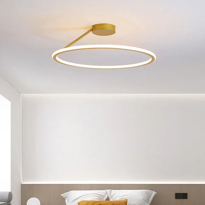 Modern Simple Circle Led Chandelier for Living Dining Room Kitchen Food Tables Bedroom Pendant Lights Home Decor Light Fixture