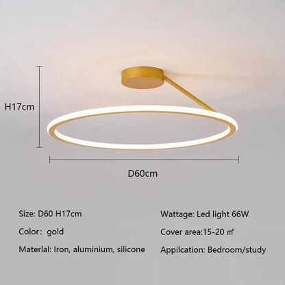 Modern Simple Circle Led Chandelier for Living Dining Room Kitchen Food Tables Bedroom Pendant Lights Home Decor Light Fixture