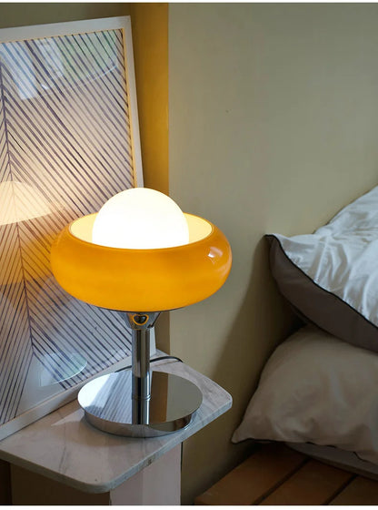 Medieval Bauhaus Floor Lamp American Retro Warm Egg Tart Floor Lights Nordic Bedroom Bedside Standing Lamps for Living Room