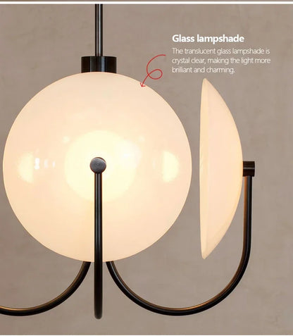 Postmodern Minimalist Chandelier Luxury Glass LED Pendant Lamp for Living Dining Room Bedside Bedroom Light Suspension Luminaire