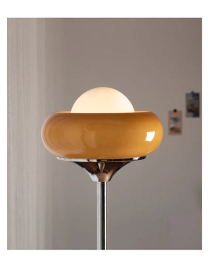 Medieval Bauhaus Floor Lamp American Retro Warm Egg Tart Floor Lights Nordic Bedroom Bedside Standing Lamps for Living Room