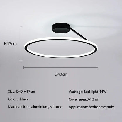 Modern Simple Circle Led Chandelier for Living Dining Room Kitchen Food Tables Bedroom Pendant Lights Home Decor Light Fixture