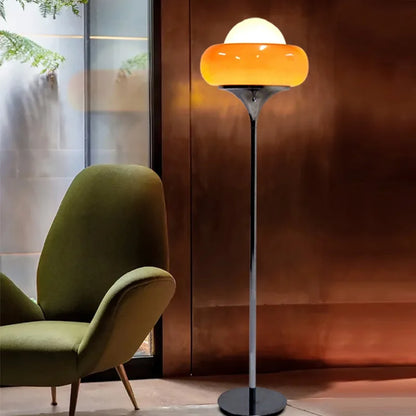 Medieval Bauhaus Floor Lamp American Retro Warm Egg Tart Floor Lights Nordic Bedroom Bedside Standing Lamps for Living Room