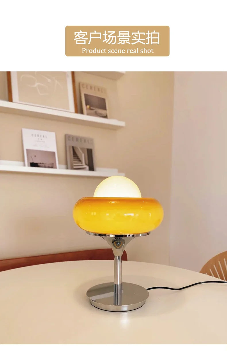 Medieval Bauhaus Floor Lamp American Retro Warm Egg Tart Floor Lights Nordic Bedroom Bedside Standing Lamps for Living Room