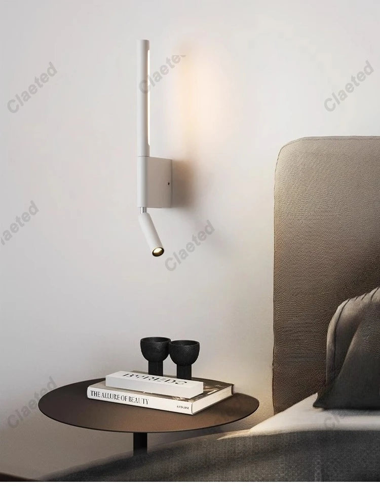 Bedroom Wall Lamp Minimalist Modern Reading Light Homestay Hotel Study Rotating Wall Lamp Adjustable Reading Light With Switch