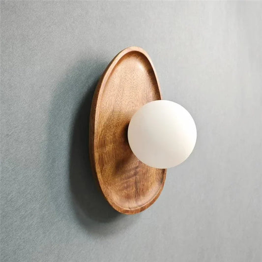 Natural Wooden Wall Lamps Home Decorations Art Vintage Retro Lighting Fixtures for Bedroom Living Room Corridor Aside Wall Light