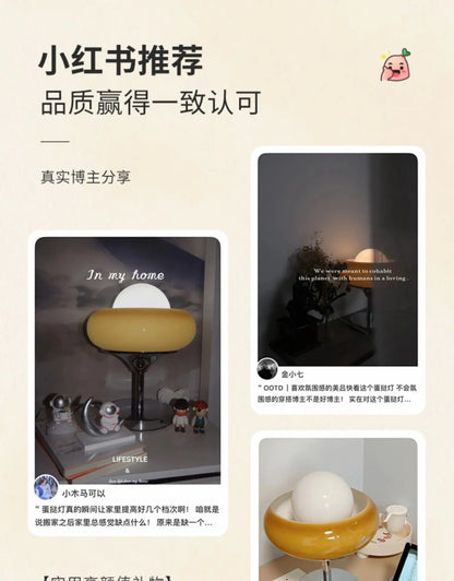 Medieval Bauhaus Floor Lamp American Retro Warm Egg Tart Floor Lights Nordic Bedroom Bedside Standing Lamps for Living Room