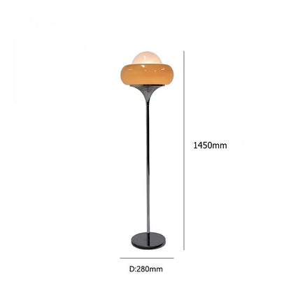 Medieval Bauhaus Floor Lamp American Retro Warm Egg Tart Floor Lights Nordic Bedroom Bedside Standing Lamps for Living Room