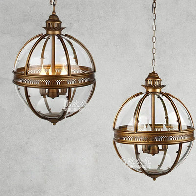 American Vintage Globe Restaurant Chandelier Lighting Suspension Luminaire Lampen Lustre For Foyer Living Room Corridor Led Lamp