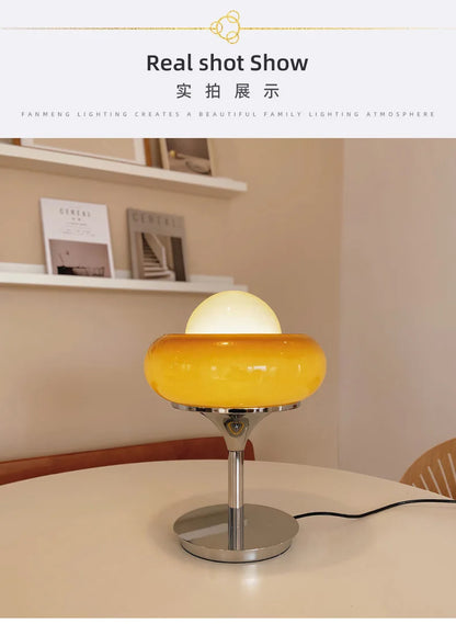Medieval Bauhaus Floor Lamp American Retro Warm Egg Tart Floor Lights Nordic Bedroom Bedside Standing Lamps for Living Room