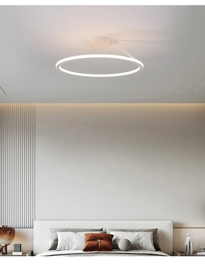 Modern Simple Circle Led Chandelier for Living Dining Room Kitchen Food Tables Bedroom Pendant Lights Home Decor Light Fixture