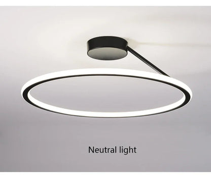 Modern Simple Circle Led Chandelier for Living Dining Room Kitchen Food Tables Bedroom Pendant Lights Home Decor Light Fixture