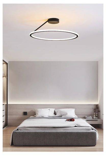 Modern Simple Circle Led Chandelier for Living Dining Room Kitchen Food Tables Bedroom Pendant Lights Home Decor Light Fixture