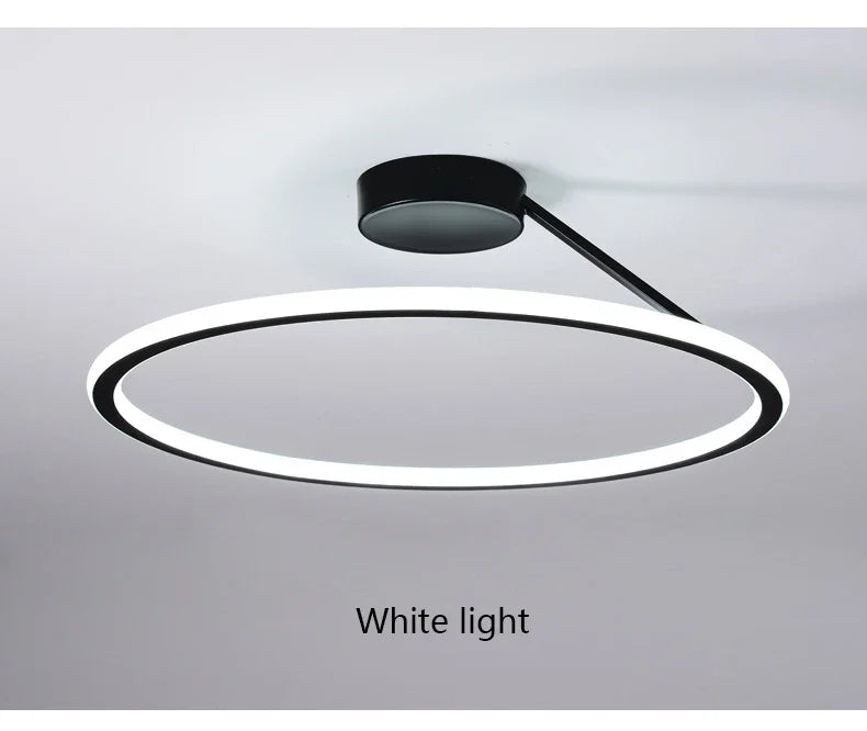 Modern Simple Circle Led Chandelier for Living Dining Room Kitchen Food Tables Bedroom Pendant Lights Home Decor Light Fixture