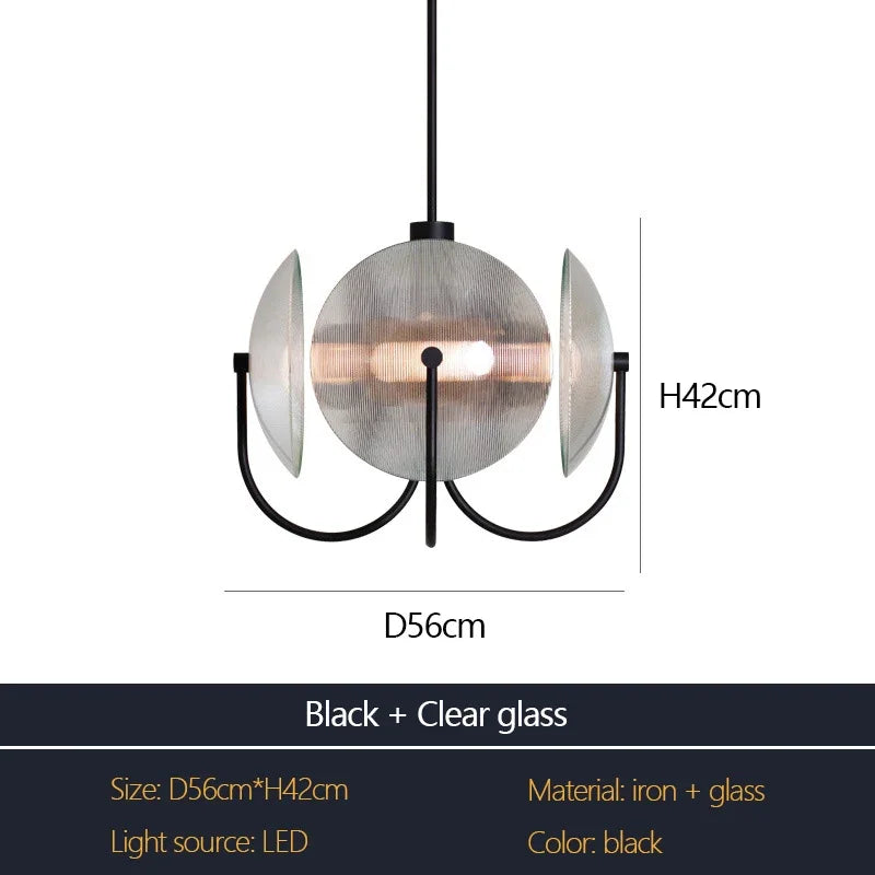 Postmodern Minimalist Chandelier Luxury Glass LED Pendant Lamp for Living Dining Room Bedside Bedroom Light Suspension Luminaire