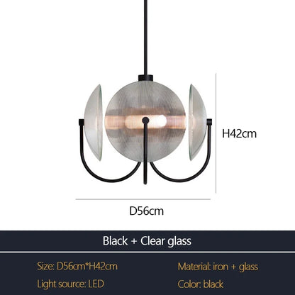 Postmodern Minimalist Chandelier Luxury Glass LED Pendant Lamp for Living Dining Room Bedside Bedroom Light Suspension Luminaire