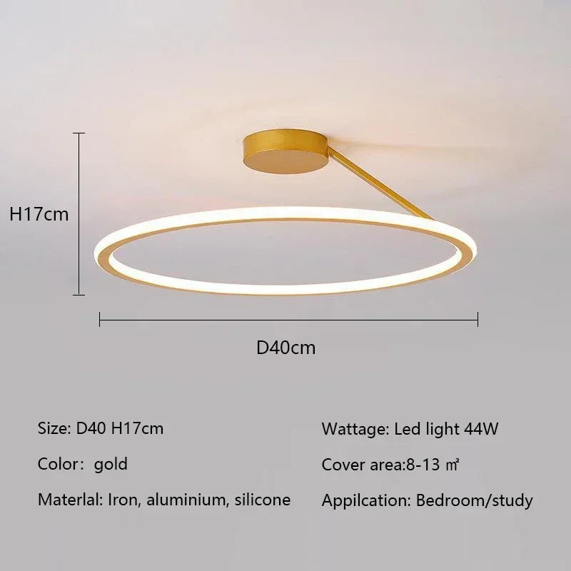 Modern Simple Circle Led Chandelier for Living Dining Room Kitchen Food Tables Bedroom Pendant Lights Home Decor Light Fixture