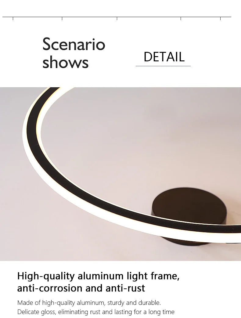 Modern Simple Circle Led Chandelier for Living Dining Room Kitchen Food Tables Bedroom Pendant Lights Home Decor Light Fixture