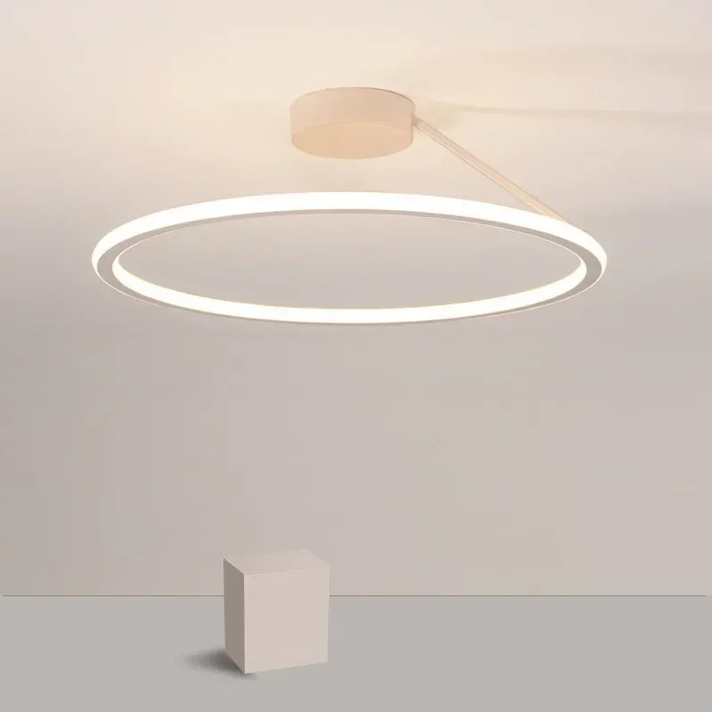 Modern Simple Circle Led Chandelier for Living Dining Room Kitchen Food Tables Bedroom Pendant Lights Home Decor Light Fixture