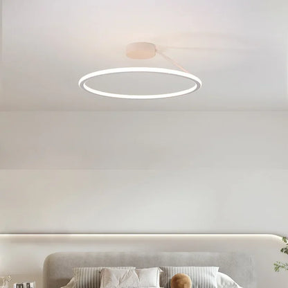 Modern Simple Circle Led Chandelier for Living Dining Room Kitchen Food Tables Bedroom Pendant Lights Home Decor Light Fixture