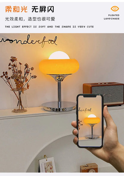 Medieval Bauhaus Floor Lamp American Retro Warm Egg Tart Floor Lights Nordic Bedroom Bedside Standing Lamps for Living Room