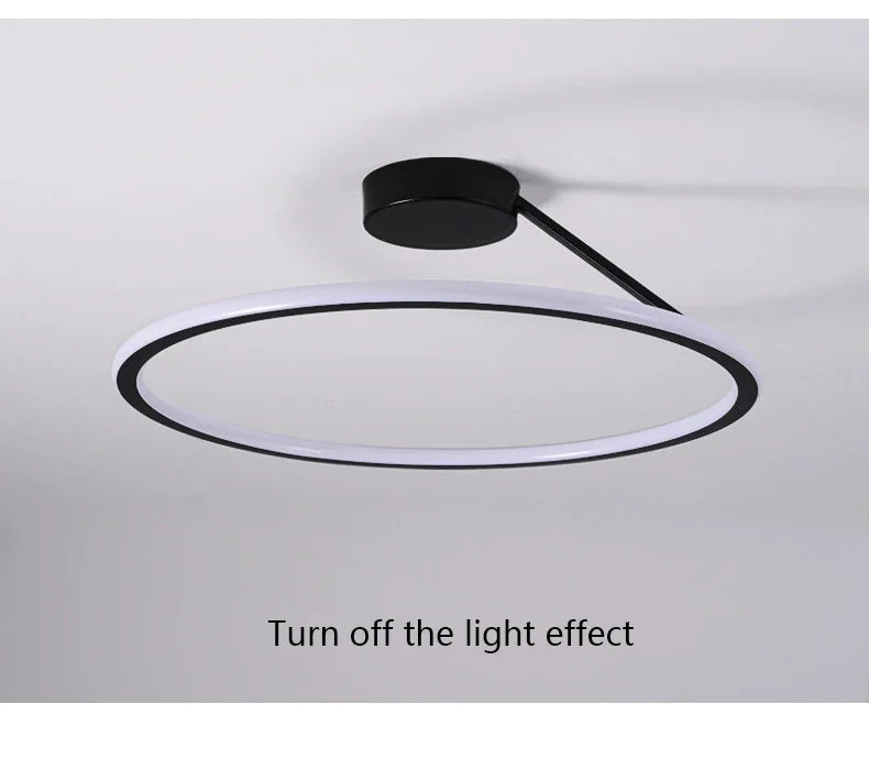 Modern Simple Circle Led Chandelier for Living Dining Room Kitchen Food Tables Bedroom Pendant Lights Home Decor Light Fixture