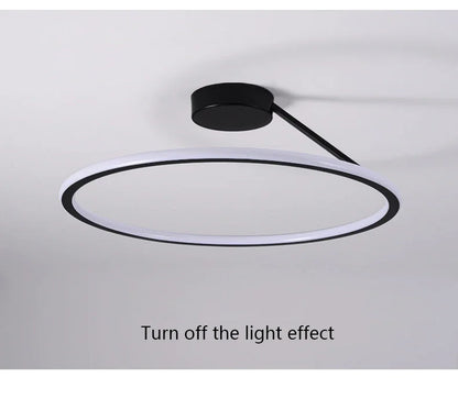 Modern Simple Circle Led Chandelier for Living Dining Room Kitchen Food Tables Bedroom Pendant Lights Home Decor Light Fixture