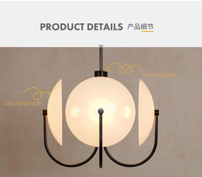 Postmodern Minimalist Chandelier Luxury Glass LED Pendant Lamp for Living Dining Room Bedside Bedroom Light Suspension Luminaire