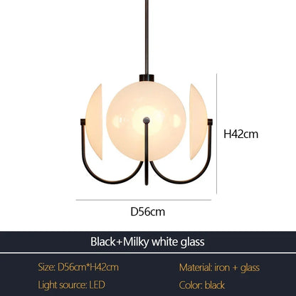 Postmodern Minimalist Chandelier Luxury Glass LED Pendant Lamp for Living Dining Room Bedside Bedroom Light Suspension Luminaire